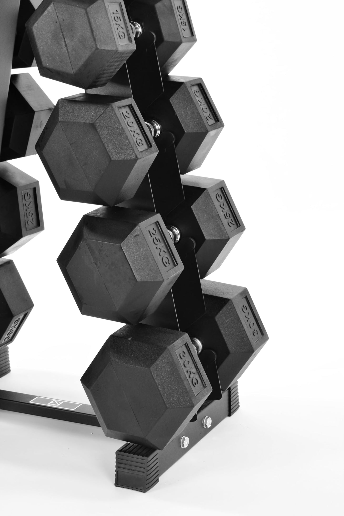 Equipped Gym - Weights Dumbbells Set With A Shaped 6 Tier Rack Stand. 5kg-25kg Pairs Cast Iron Gym Weights. Gym Equipment For Home And Commercial Use For Both Men And Women