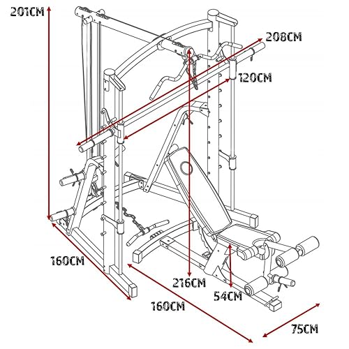 Marcy Smith Machine & Cable Pulley System with Weight Bench - Home Gym MWB1282 Platinum