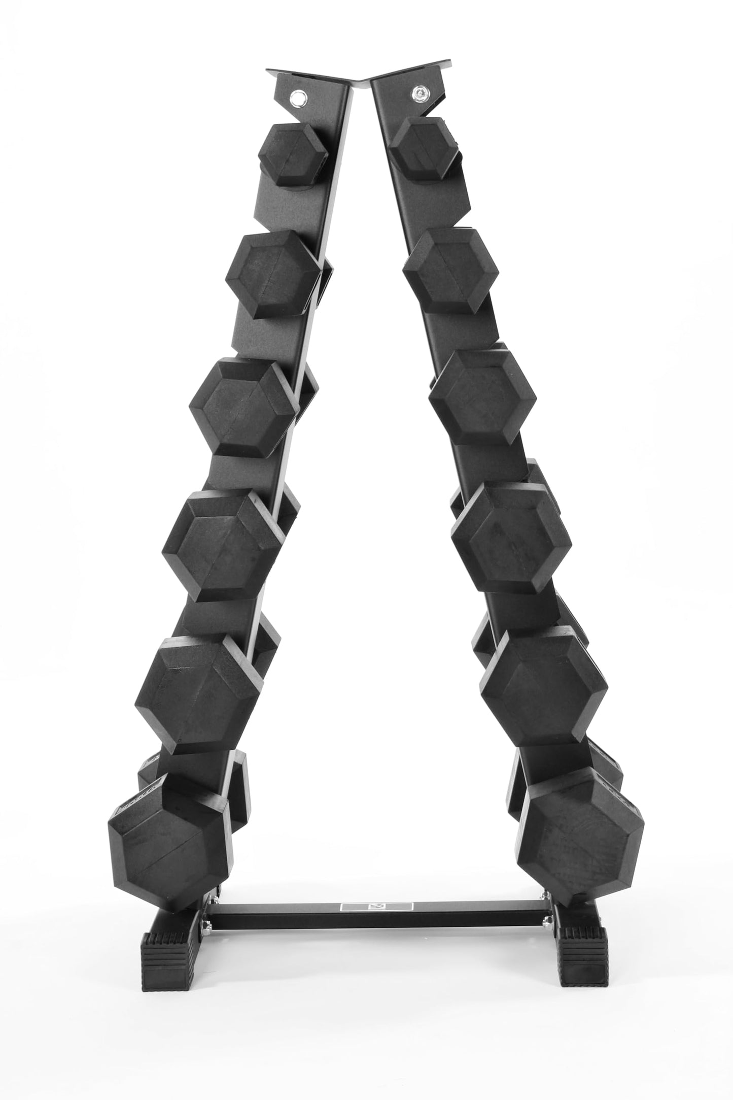 Equipped Gym - Weights Dumbbells Set With A Shaped 6 Tier Rack Stand. 5kg-25kg Pairs Cast Iron Gym Weights. Gym Equipment For Home And Commercial Use For Both Men And Women