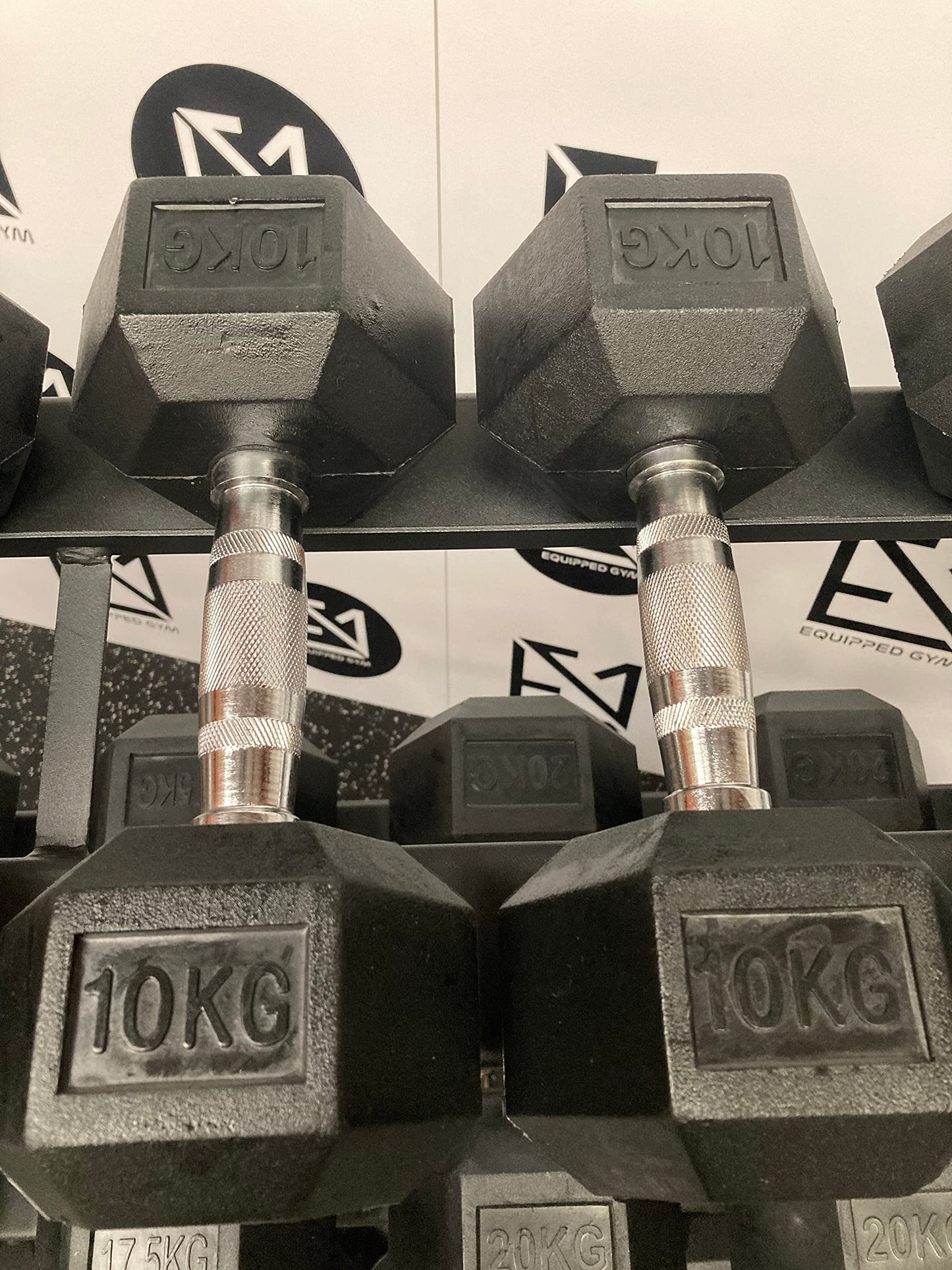 Equipped Gym - Weights Dumbbells Set With A Shaped 6 Tier Rack Stand. 5kg-25kg Pairs Cast Iron Gym Weights. Gym Equipment For Home And Commercial Use For Both Men And Women